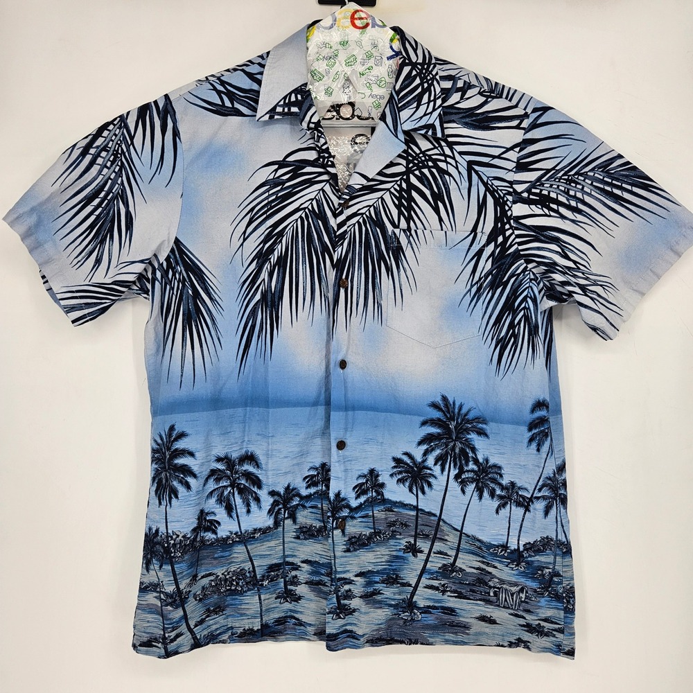 RJC Hawaiian Shirt Mens XL Aloha Tropical Island Floral Short Sleeve Palm‎ Trees